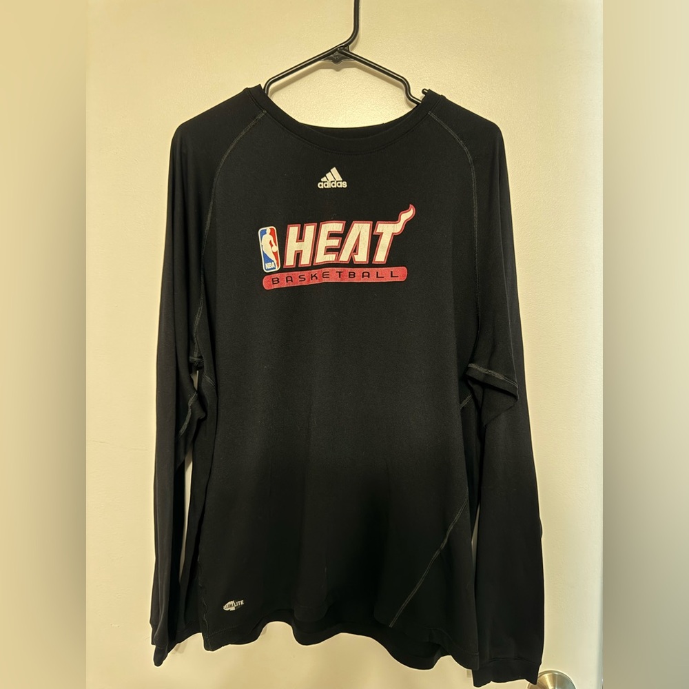 Adidas Black Miami Heat Basketball Long Sleeve Shirt